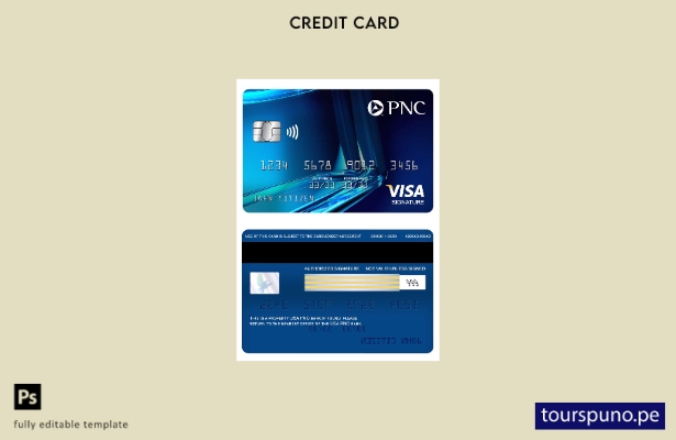 lista para imprimir plantilla de tarjeta de firma de visa bancaria PNC de EE. UU
